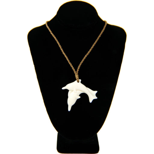 White Bone Double Dolphin Necklace - Jewelry - Leilanis Attic