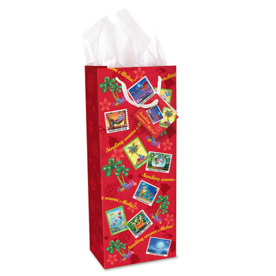 Madden Gift Bag Wine Gift Bag "Mele Stamps"