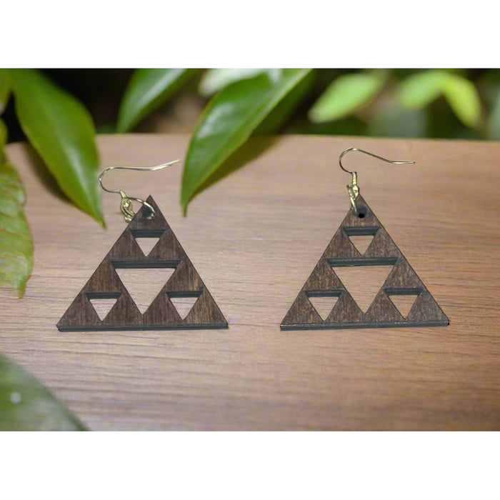 Wooden Tribal Mauna Kea 4 - Triangle Earrings - Jewelry - Leilanis Attic